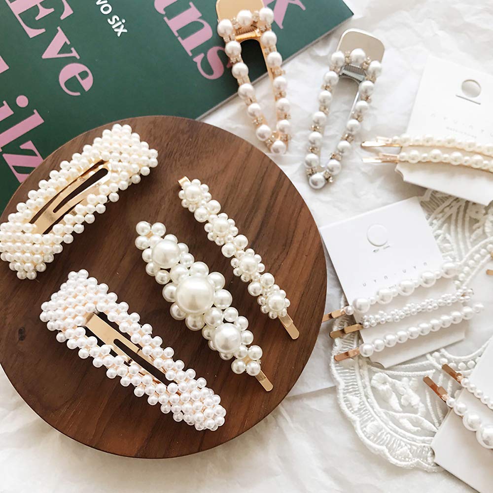 4 PCS Pearl Hair Clips for Women - Elegant Bridal & Party Hair Accessories | Large Pearl Hairpins for Wedding, Prom, Special Occasions | Perfect Hair Jewelry Gift for Women and Girls