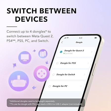 soundcore VR P10 Wireless Gaming Earbuds with USB-C Dongle - Low Latency Bluetooth & 2.4GHz Wireless Earbuds for Meta Quest 2, PS5, PS4, Nintendo Switch & PC - Dual Connection Gaming Headphones for Immersive VR & Console Gaming Experience