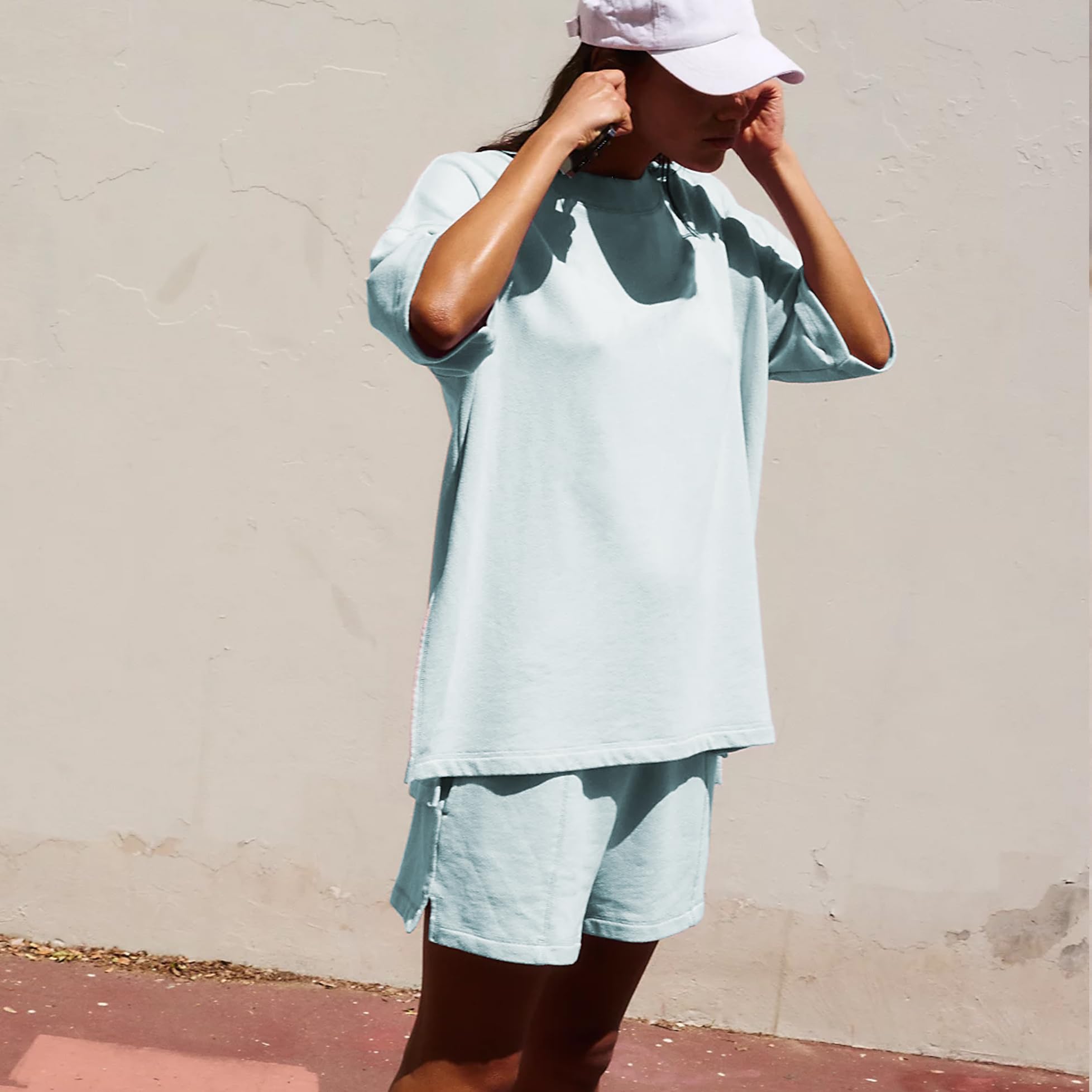 Women's Plus Size 2-Piece Lounge Set - Short Sleeve Cute Top & Shorts | Summer Maternity Pajama Set | Cozy Loungewear for Home, Pregnancy & Relaxation