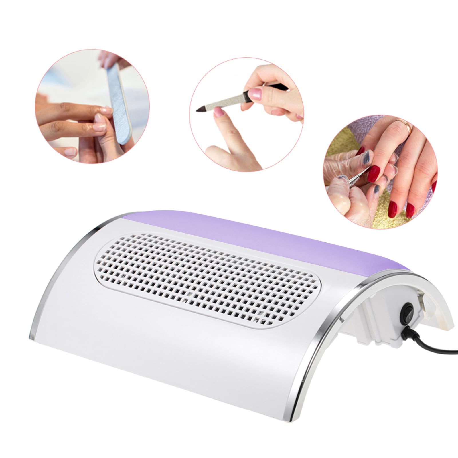 Professional 80W Electric Nail Dust Collector for Acrylic Nails - Adjustable Vacuum Machine with 2 Powerful Nail Fans & 2 Dust Bags - Perfect for Nail Salons, Home Manicures & Professional Nail Art Studios
