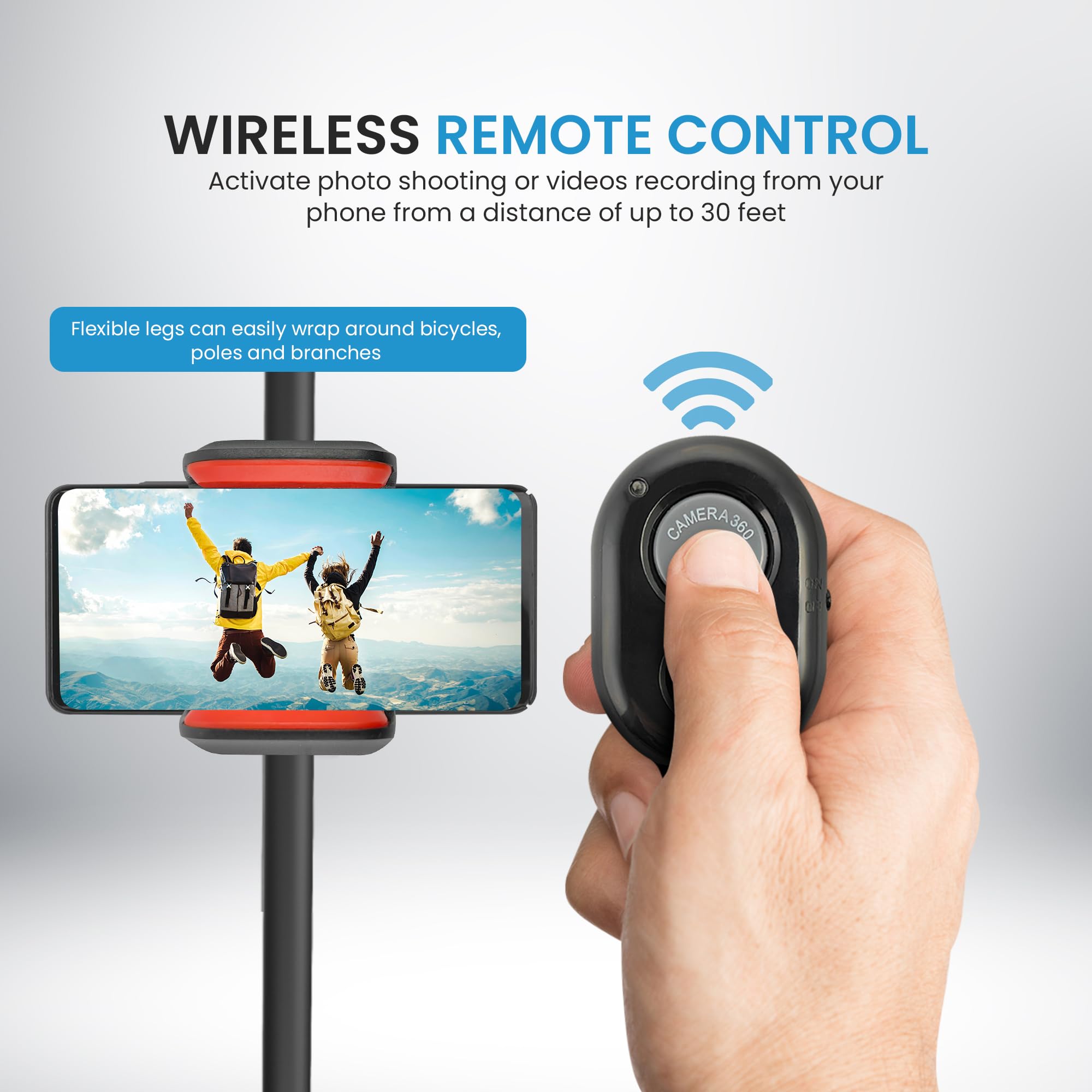 Universal Car Phone Holder MS1820 - Easy Lock & BT Wireless Remote Control, Compatible with All Smartphones, Perfect for Hands-Free Driving, Vlogging, and GPS Navigation