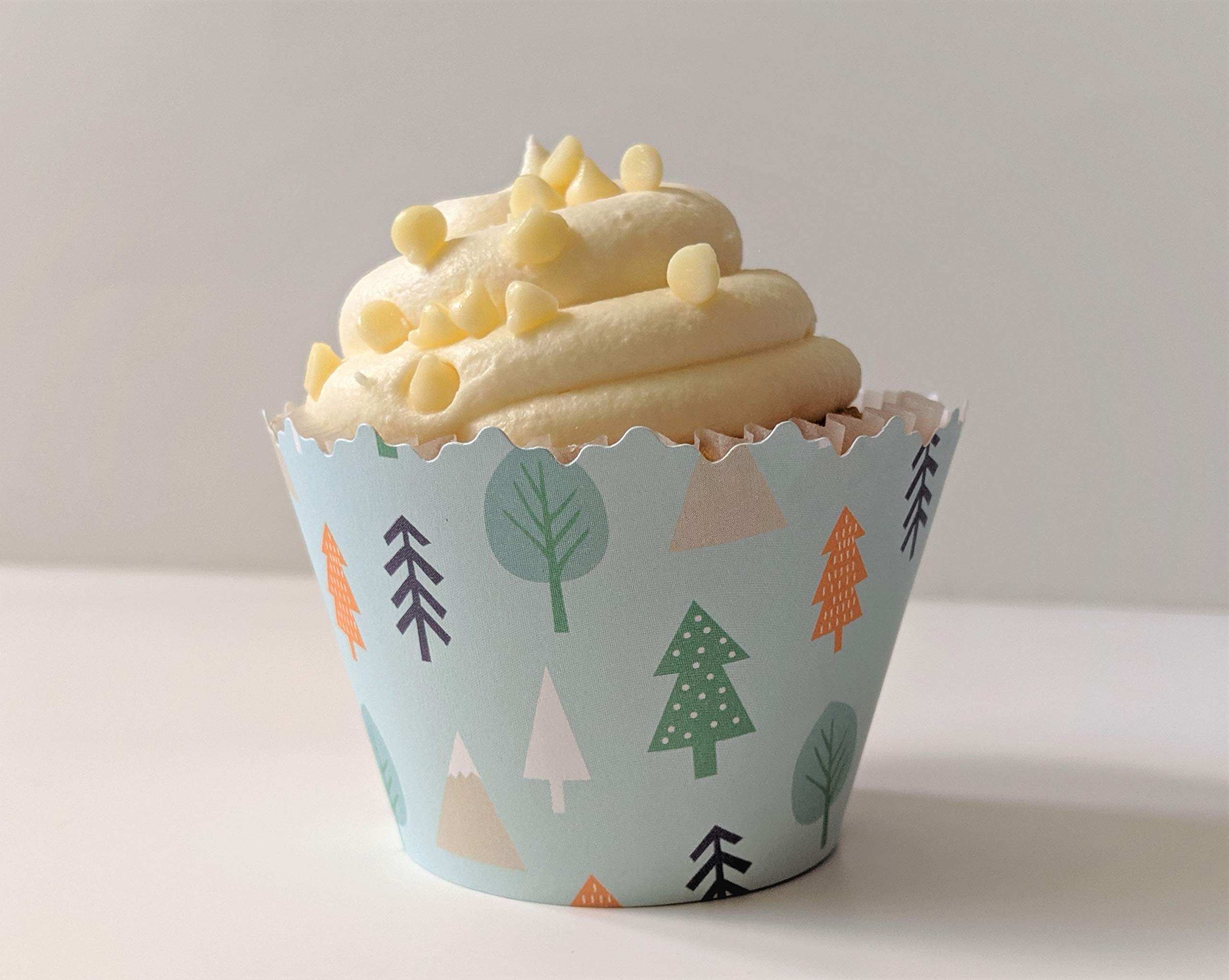 Adjustable Cupcake Wrappers for Baby Shower & Gender Reveal Party - Set of 12 Baby Animal & Woods Designs - Perfect for Birthday Celebrations, Baby Showers, and Gender Reveal Parties