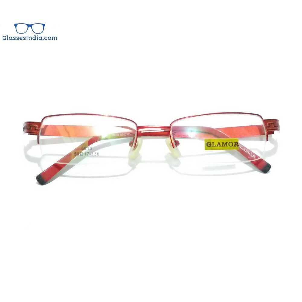 Stylish Red Supra Half Rimless Blue Light Blocking Glasses for Women - Model 5610Rd - Perfect for Computer Use, Gaming & Office Work