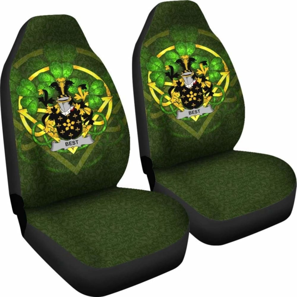 Premium Ireland Car Seat Covers Set of 2 - Celtic Shamrock Design for Cars, SUVs & Trucks - Waterproof & Non-Slip Auto Accessories for St. Patrick's Day & Irish Pride Decor