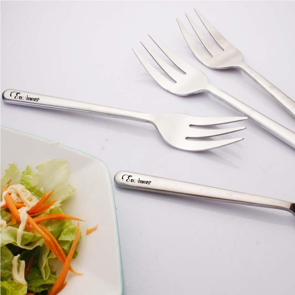 Stainless Steel 9-Inch Buffet Serving Forks - Set of 4, Cake & Pastry Utensils for Parties, Weddings, Catering & Home Entertaining