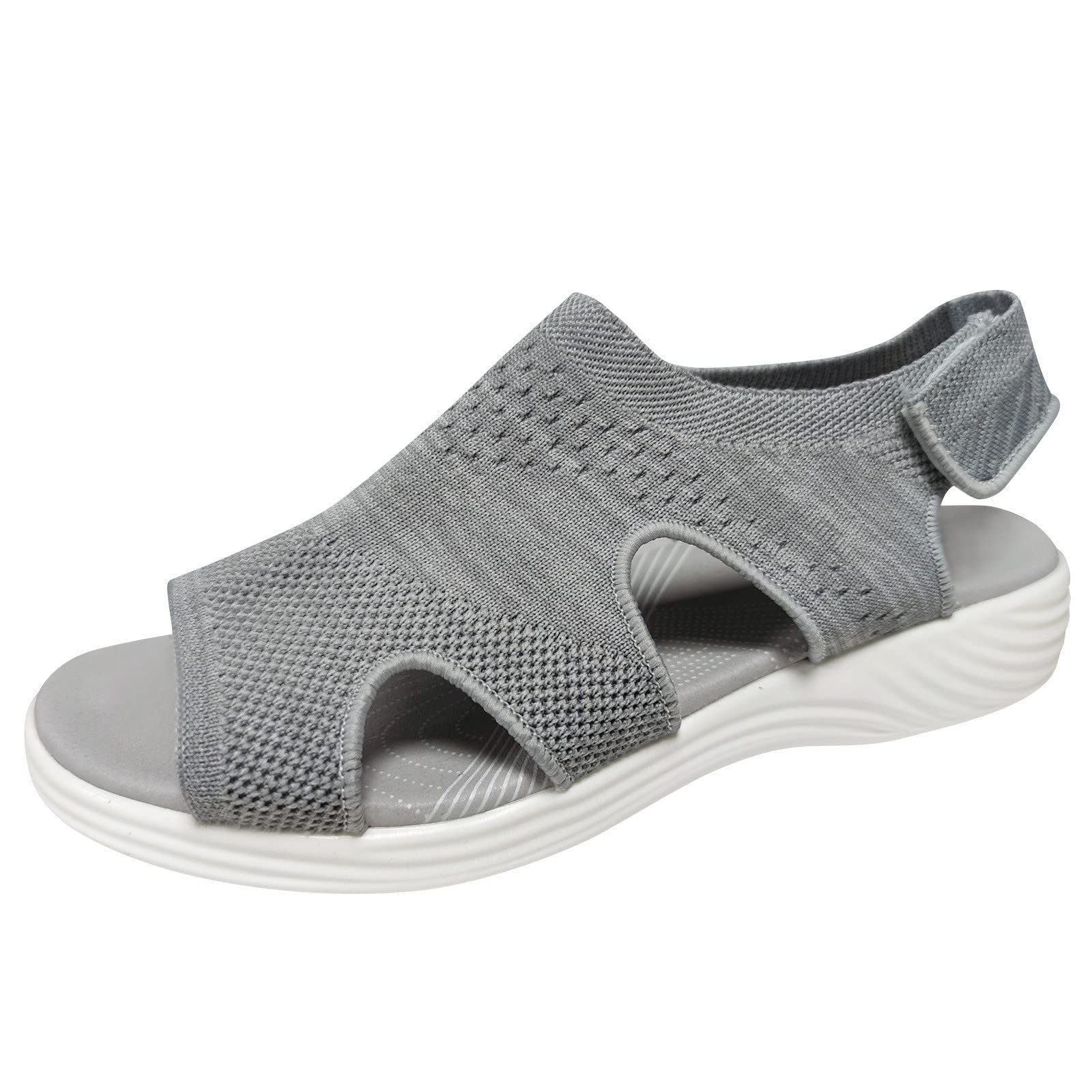Women's Knitted Sandals | Summer Breathable Open Toe Flatform Sandals with Ankle Strap | Trendy Casual & Travel Shoes for Beach, Vacation, and Everyday Wear