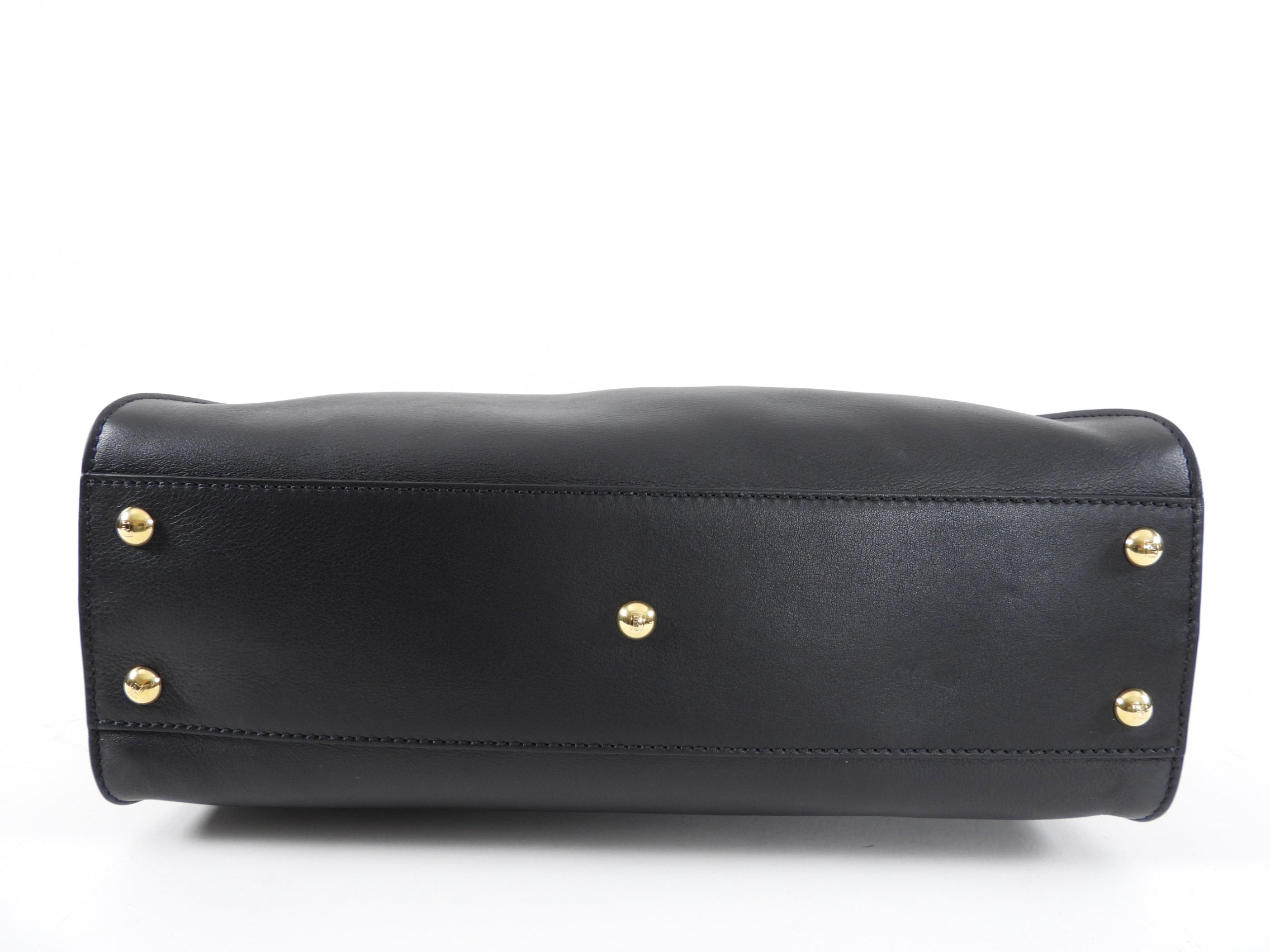 Fendi Black Leather Peekaboo Medium Two-Way Handbag - Luxury Designer Shoulder Bag for Women, Perfect for Work, Travel & Evening Events