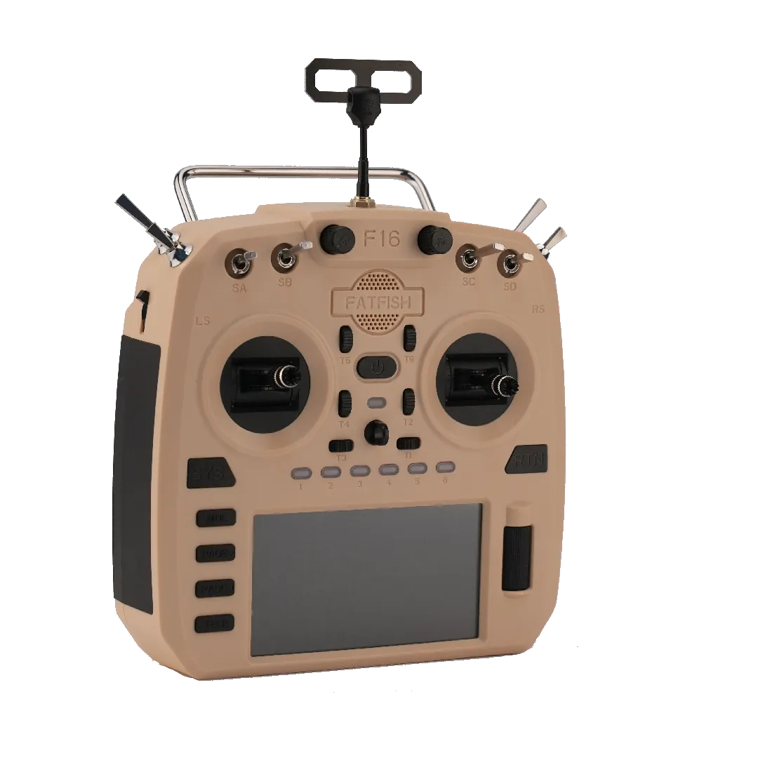 FATFISH F16 16CH Radio Controller with EdgeTX, Built-in ELRS Module & 4.3