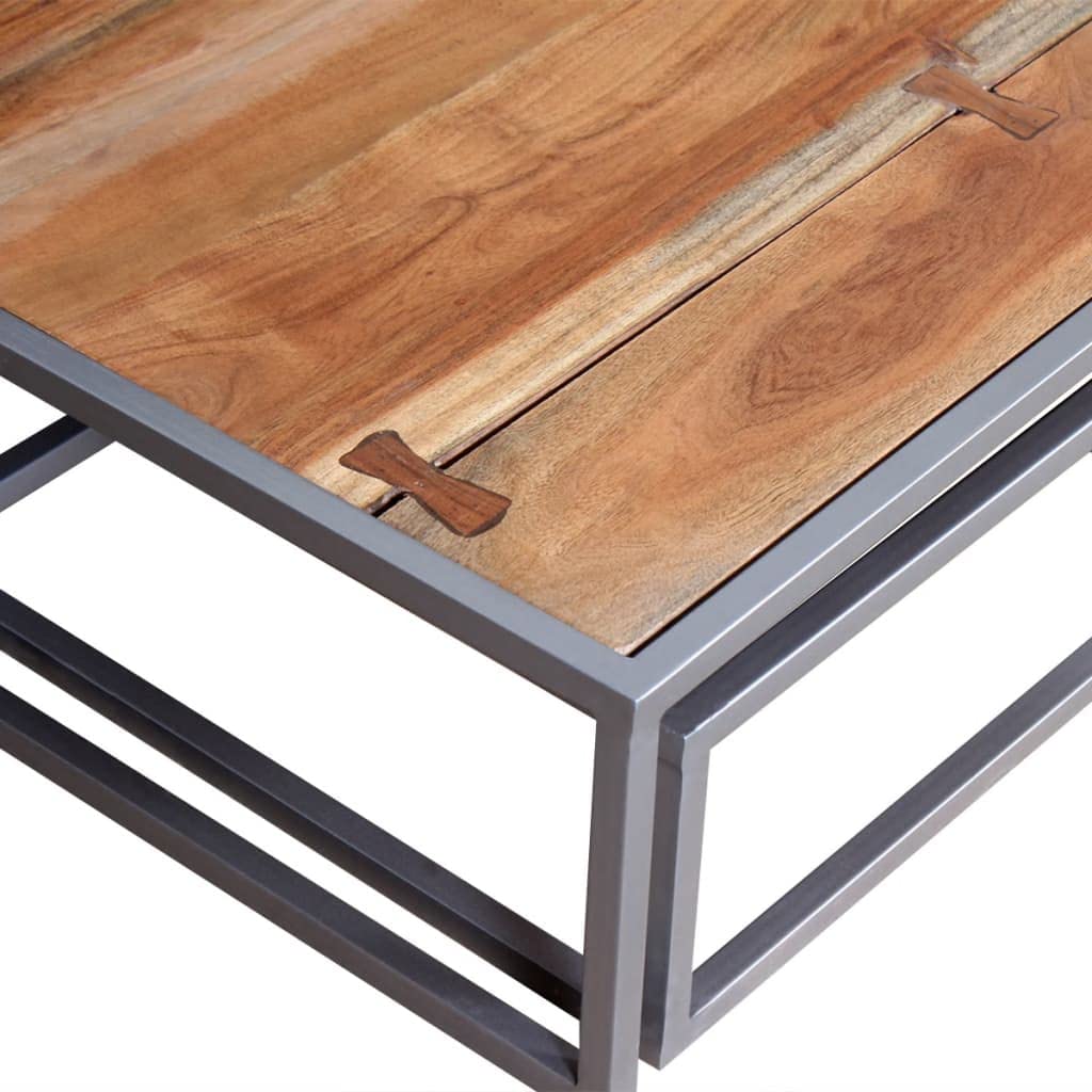 CHARMMA 2-Piece Coffee Table Set - Solid Acacia Wood Modern Living Room Furniture for Home Decor & Small Spaces