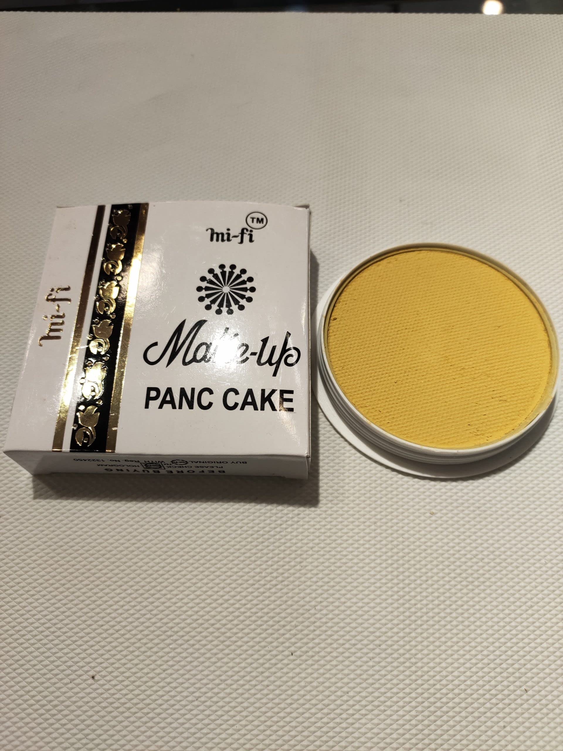 PMW - Mifi Pan-Cake Yellow Makeup Powder for All Skin Types | Matte Finish | 100g | Ideal for Classical Dance, Stage Performances & Photography
