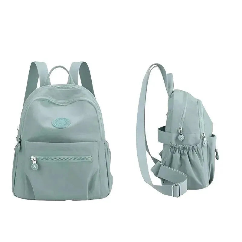 Solid Color Nylon Lightweight Backpack for Women & Men - Water-Resistant Travel Daypack for School, Work, Hiking & Commuting
