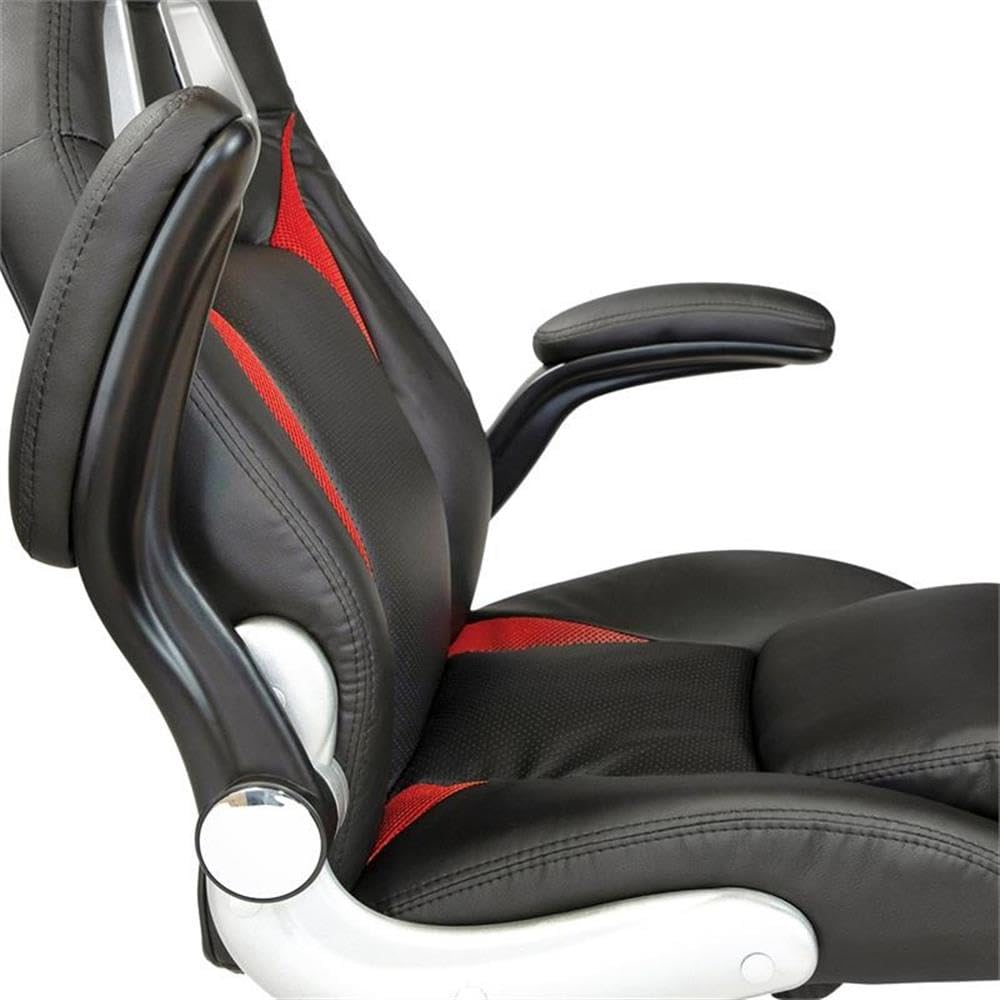Furniture of America Trevor Black Faux Leather Adjustable Office Chair - Ergonomic Desk Chair for Home & Office Workspace