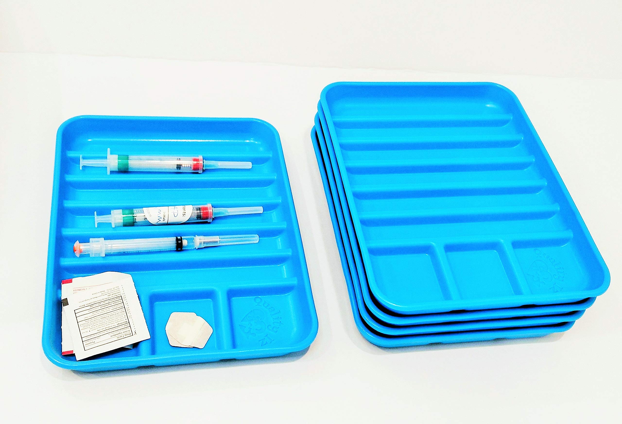 Sterile Medical Syringe Trays - Set of 20 for Dental Clinics, Hospitals & Medication Administration | Durable Disposable Organizer for Needles, Ampoules & Medical Supplies