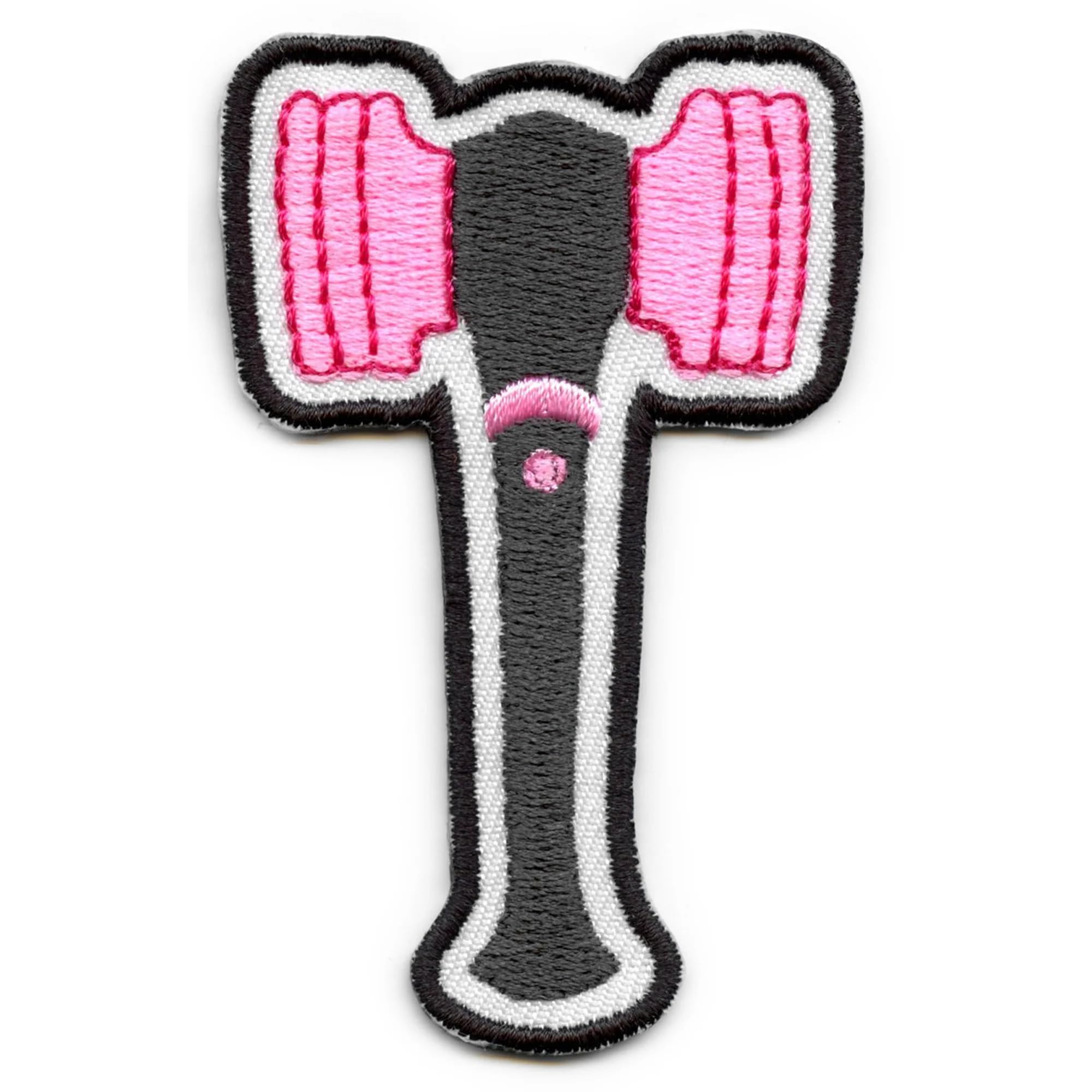 Kpop Fan Emoji Embroidered Iron On Patch - Hammer Light Stick Accessory for BTS Concerts & Kpop Merch Collection