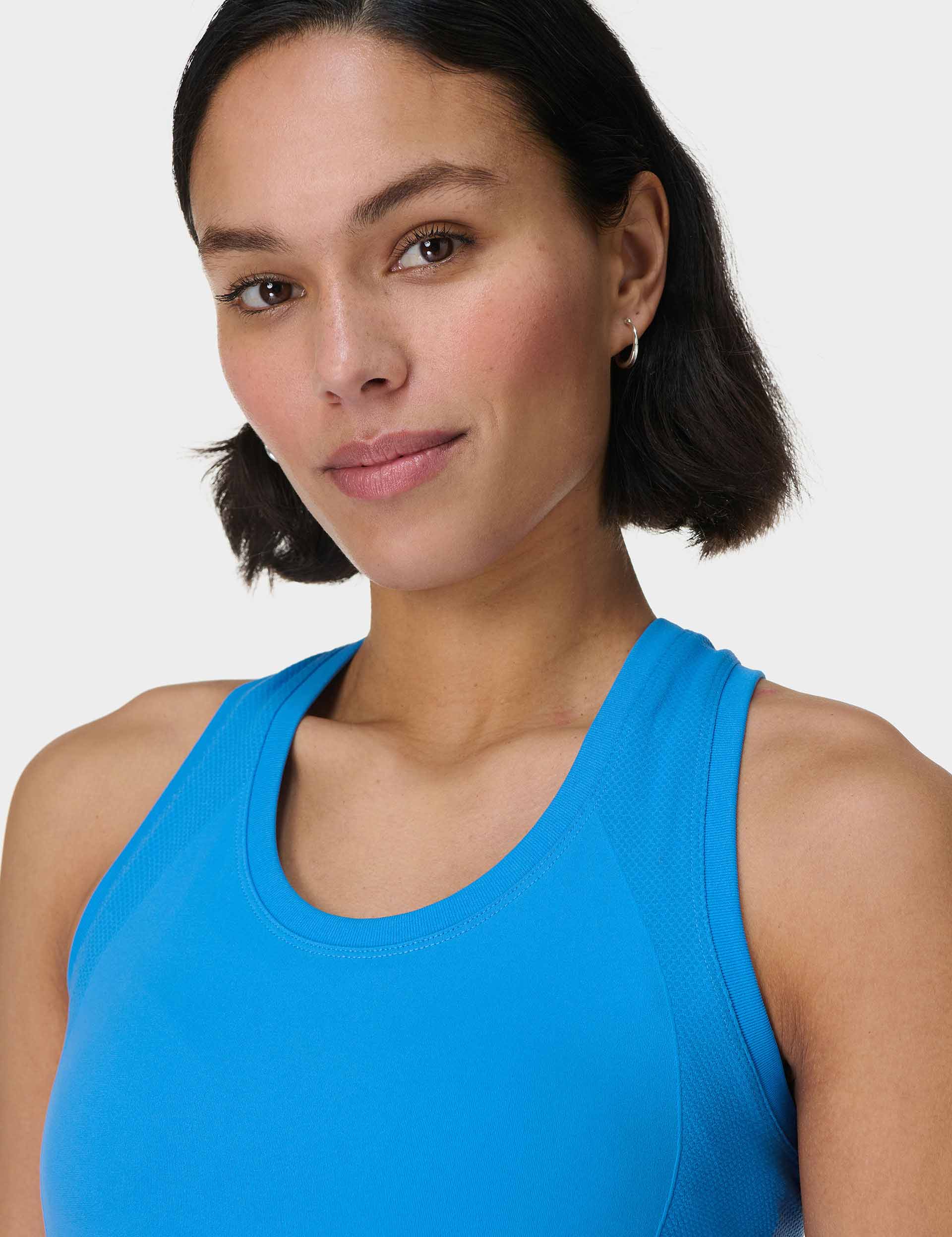 Breathable Seamless Gym Vest for Men & Women - Moisture-Wicking Workout Tank Top in Tidal Blue - Perfect for Running, Yoga & Fitness Training
