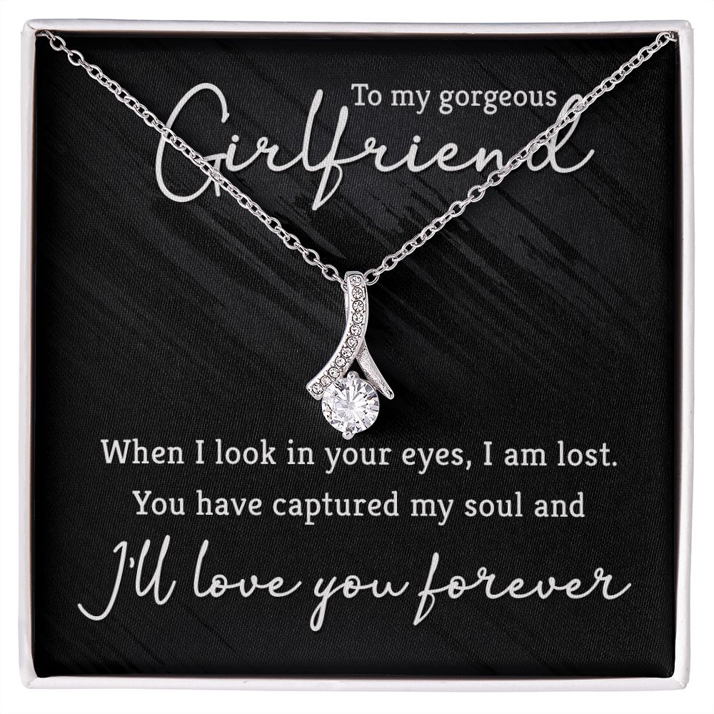 Elegant Cubic Zirconia Necklace for Girlfriend - 14K White or Yellow Gold Jewelry Gift for Women - Perfect for Anniversary, Birthday & Valentine's Day