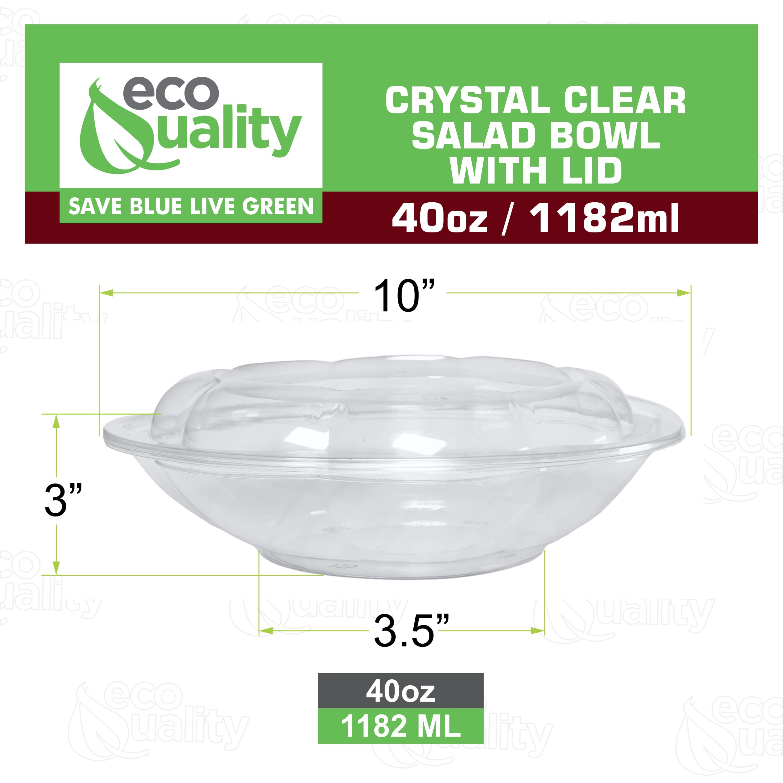 40oz Clear Plastic Salad Bowls with Lids - 300 Pack Disposable Airtight Food Containers for Meal Prep, Lunch, Salads, Fruits & Parfaits | Leakproof & Fresh Keeping | Perfect for Office, Picnics & Takeout