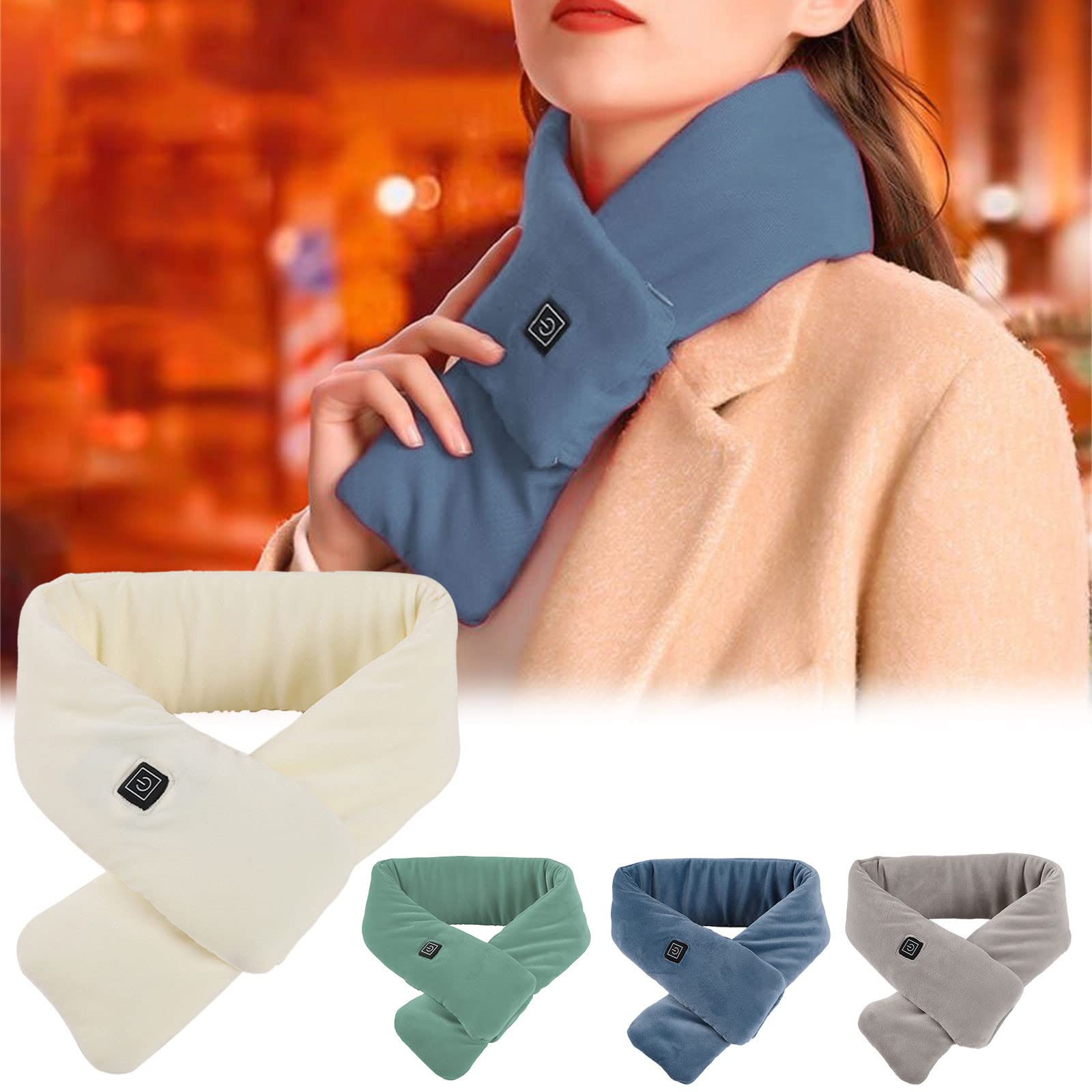 USB Rechargeable Electric Heated Scarf for Women & Men - Soft Winter Warmth Therapy Scarf with Smart Heating - Perfect for Outdoor Activities, Commuting, and Cold Weather Comfort