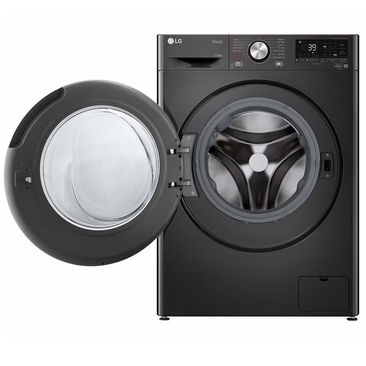 LG Series 9 12kg/8kg Front Load Washer Dryer Combo with Steam Function - Black (WVC9 1412B) - Perfect for Small Laundry Rooms & Apartments
