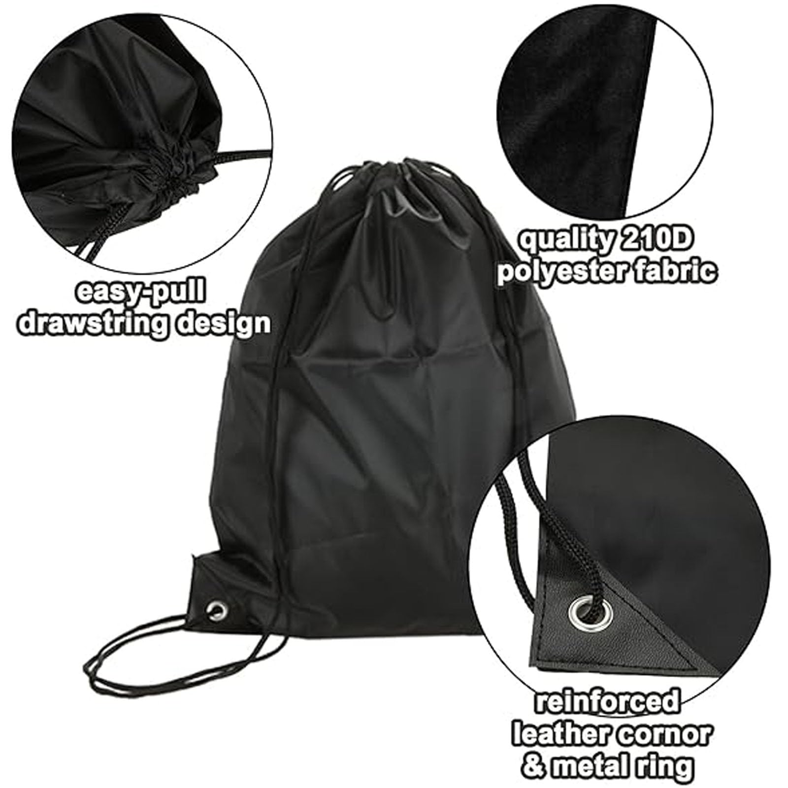 28 Pack Black Drawstring Bags - Gym Backpack, Swim & Beach Bags for Sports, Travel, School & Outdoor Activities | Lightweight & Durable Backpack Alternative