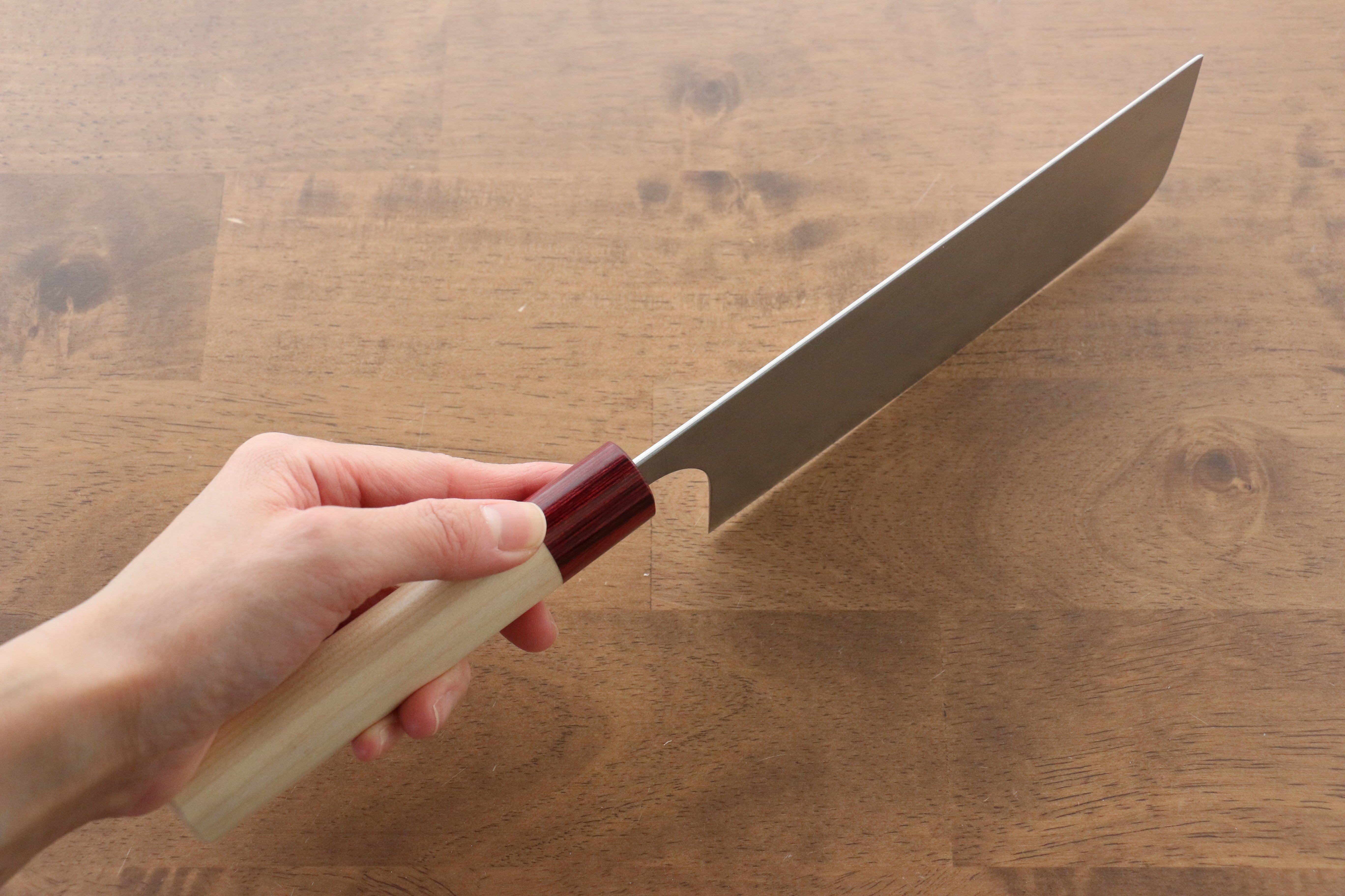Masakage Kiri VG10 Damascus Nakiri Knife 170mm - Japanese Magnolia Wood Handle - Professional Chef Knife for Vegetable Chopping & Slicing