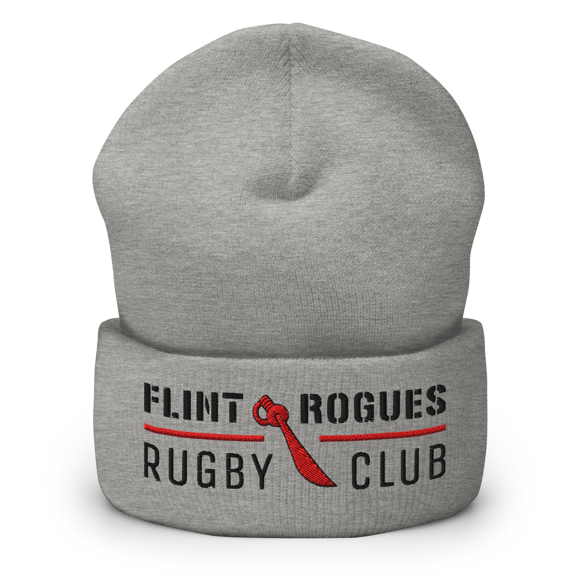 Flint Rogues RFC Cuffed Beanie - Winter Knit Hat for Men & Women - Warm Fleece-Lined Skull Cap for Outdoor Sports, Hiking, and Casual Wear