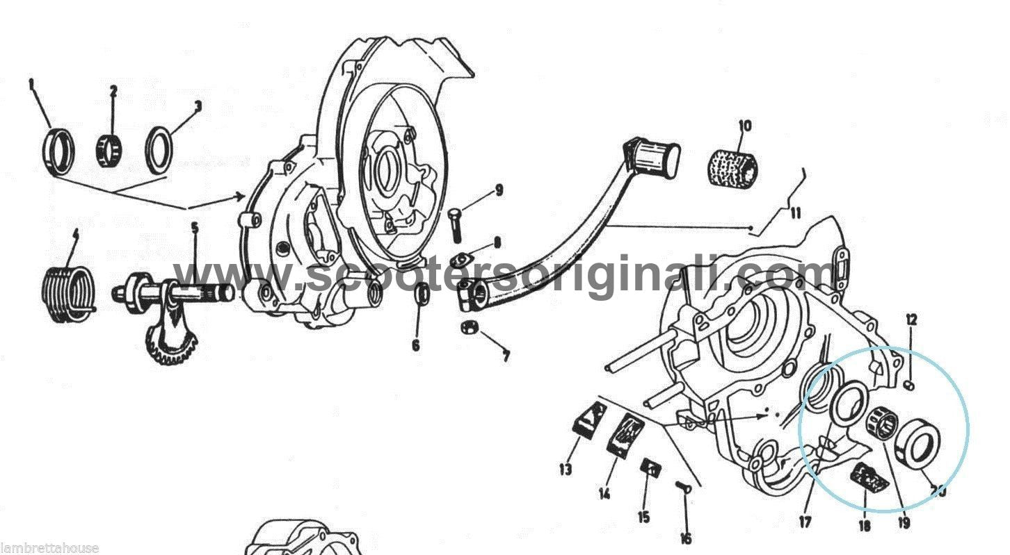 Vespa Bearing & Spring Gear Set for Flywheel Side - Compatible with GS160 & SS180 Models - Pack of 3 - High-Quality Scooter Replacement Parts - Perfect for Vespa Restoration & Performance Upgrades
