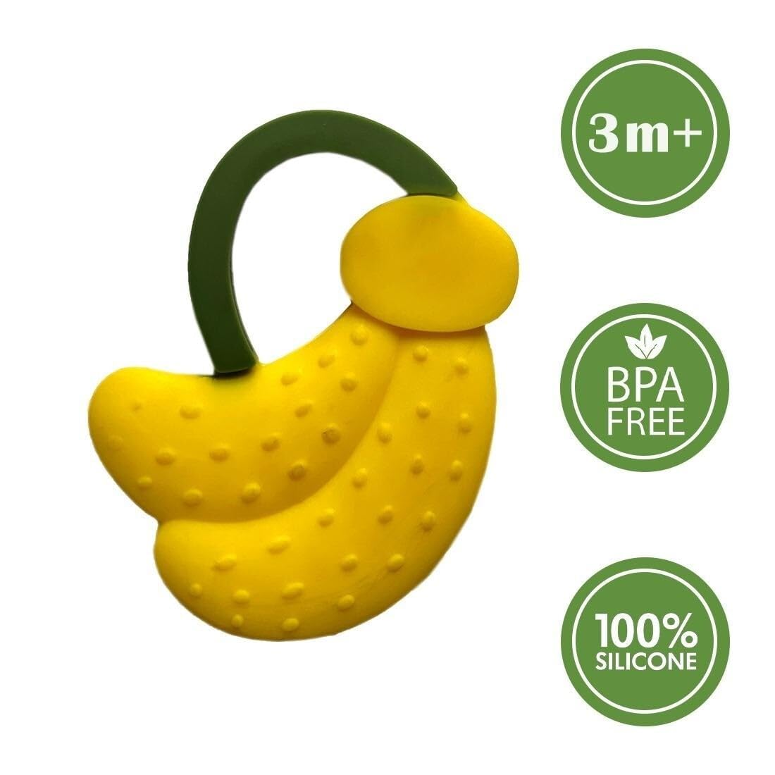 Kritiu BPA-Free Silicone Teether Set - Banana & Giraffe for 0-12 Months | Soothing Baby Teething Relief