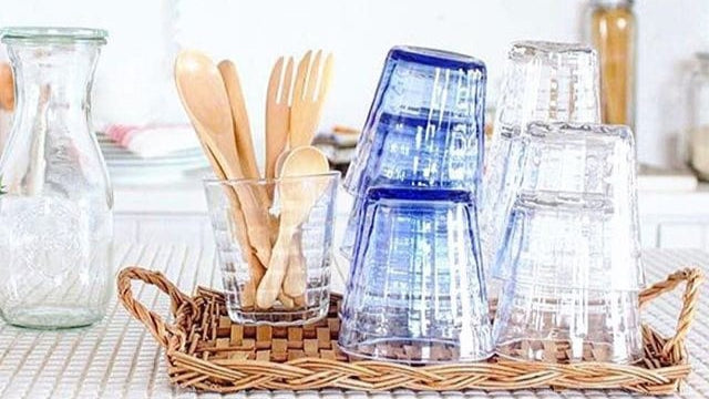 Duralex Prisme French Glass Tumbler Set of 4 - 9.25oz (274ml) Marine Blue - Shatterproof & Dishwasher Safe for Home, Office, or Outdoor Use