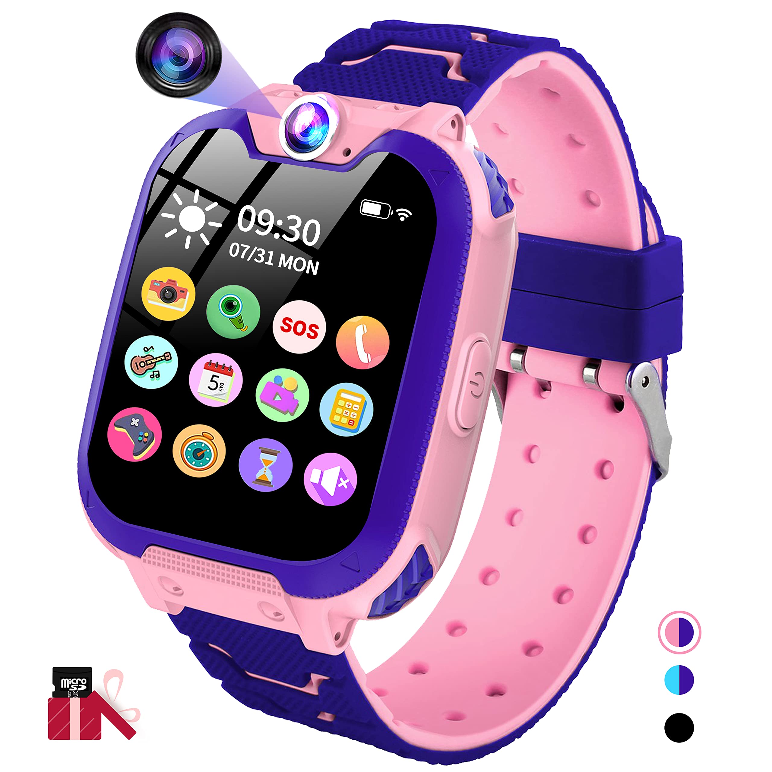 JUBUNER Kids Smart Watch for Boys & Girls - 37-in-1 Multifunctional Smartwatch with Camera, Games, SOS Alarm, Video, Music & Calculator | Waterproof & Durable Design | Best Christmas & Birthday Gift for Kids Ages 3-16 | Ideal for School, Outdoor Play, Parent-Child Communication & Safety Tracking | Perfect for Daily Use, Travel, Sports, Fitness Monitoring & Emergency Situations | Great for Learning, Playdates, Camping & Family Adventures