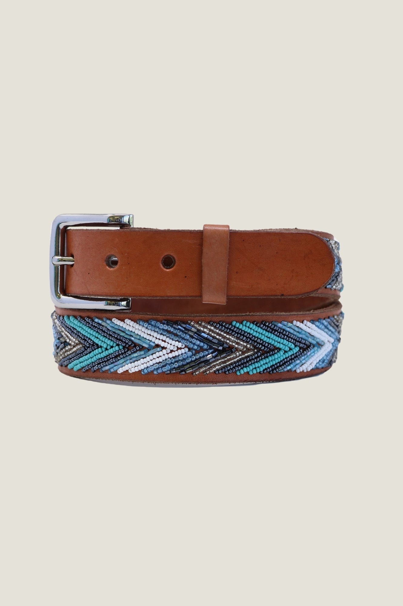 Premium Arrow Leather Belt for Men - Turquoise & Bullet Design - Stylish Western Accessory for Cowboy Boots, Jeans & Casual Outfits