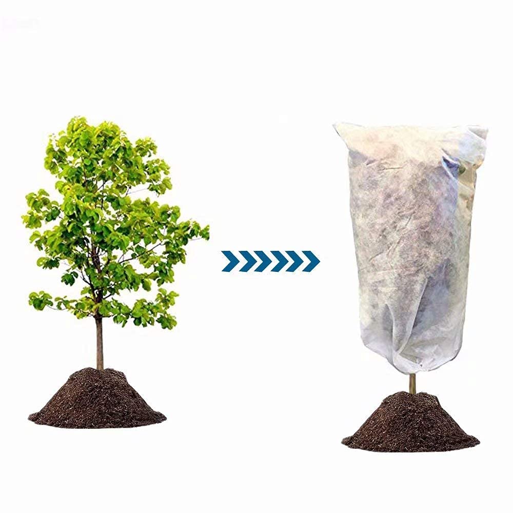 Agfabric 39''H x 39''Dia Plant Cover for Freeze Protection - 0.55oz Frost Blanket with Drawstring for Winter Garden Protection | Ideal for Vegetables, Shrubs & Potted Plants in Cold Weather
