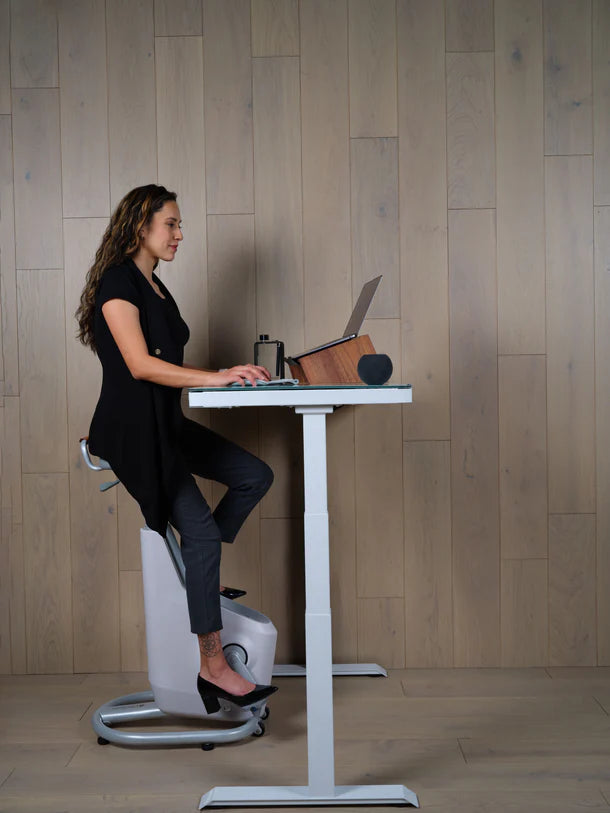 LifeSpan Adjustable Height Glass Standing Desk - Ergonomic Home & Office Workstation for Comfortable Standing & Sitting - Perfect for Remote Work, Gaming & Study