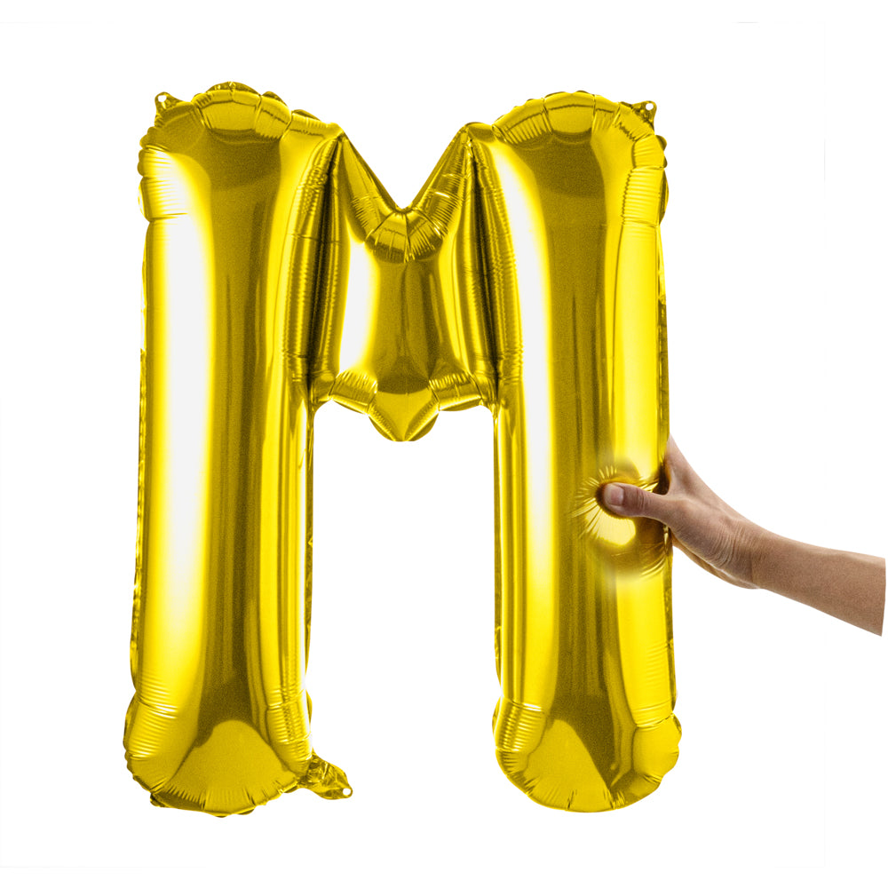 Balloonify Gold Mylar Letter M Balloon - 40 Inch Large Foil Alphabet Balloon for Birthday Party Decorations, Wedding, Baby Shower & Graduation Celebrations (1 Count Box)