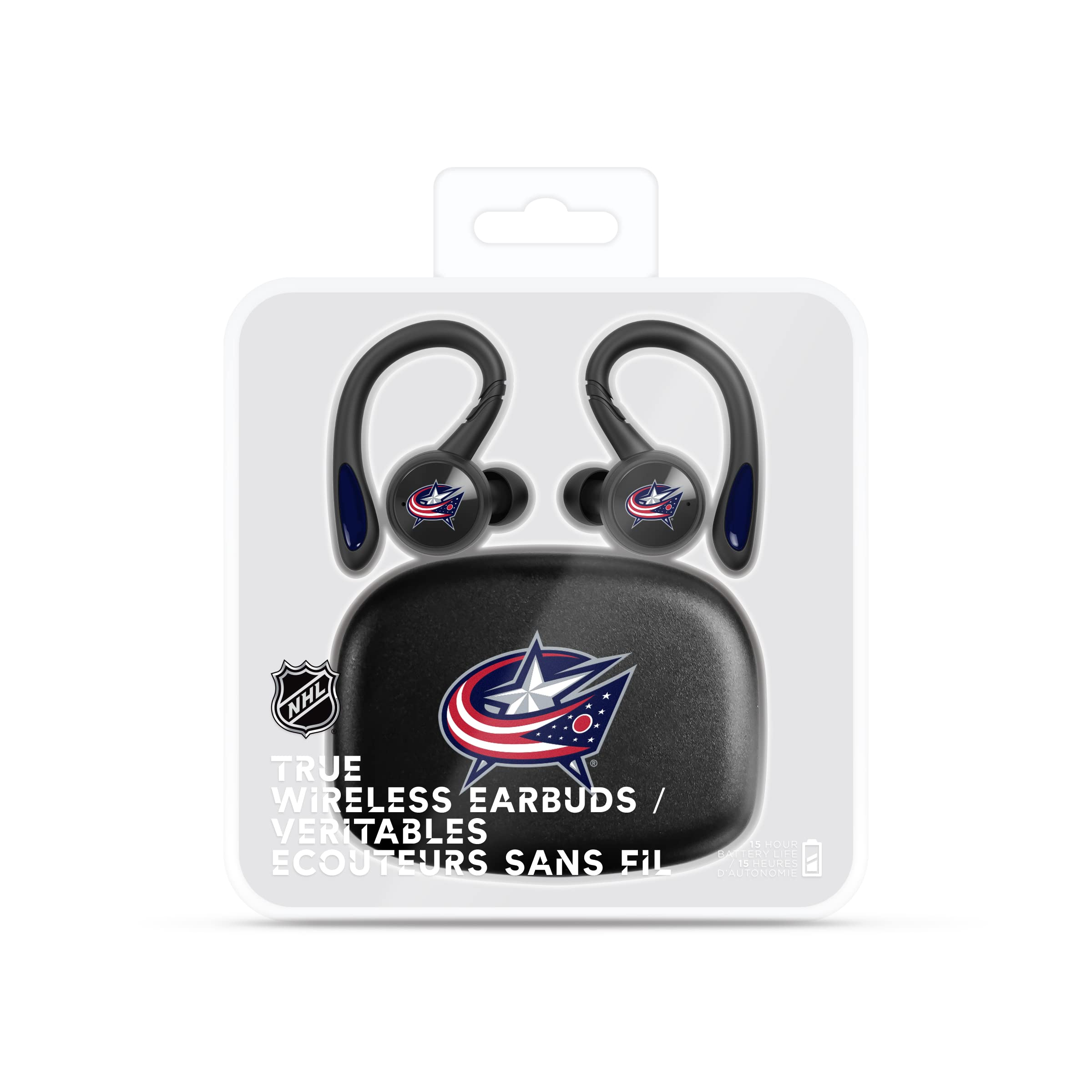 SOAR NHL Sport True Wireless Earbuds V.5 - Bluetooth 5.0 Earbuds with Mic for Columbus Blue Jackets Fans - Perfect for Hockey Games, Workouts & Commuting