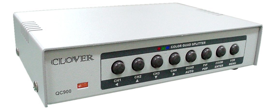 Clover Electronics QC900 4K Real-Time Digital Quad Video Splitter - Compact HDMI Switch for Multi-Screen Display (Cream White) | Perfect for Home Theater, Gaming Setup & Security Monitoring Systems