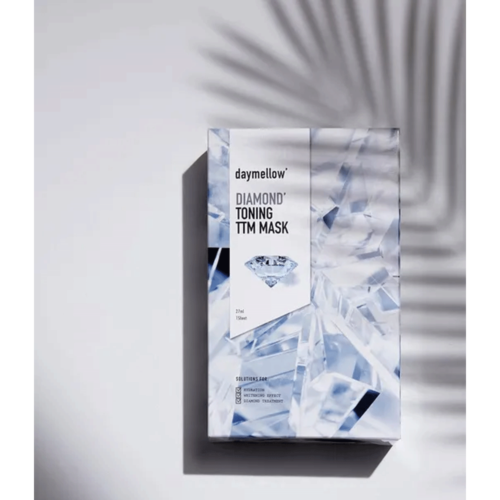 Daymellow Diamond Toning TTM Mask 10 Pack - Brightening & Hydrating Facial Sheet Mask for Glowing Skin | Perfect for Spa Night & Self-Care Routine