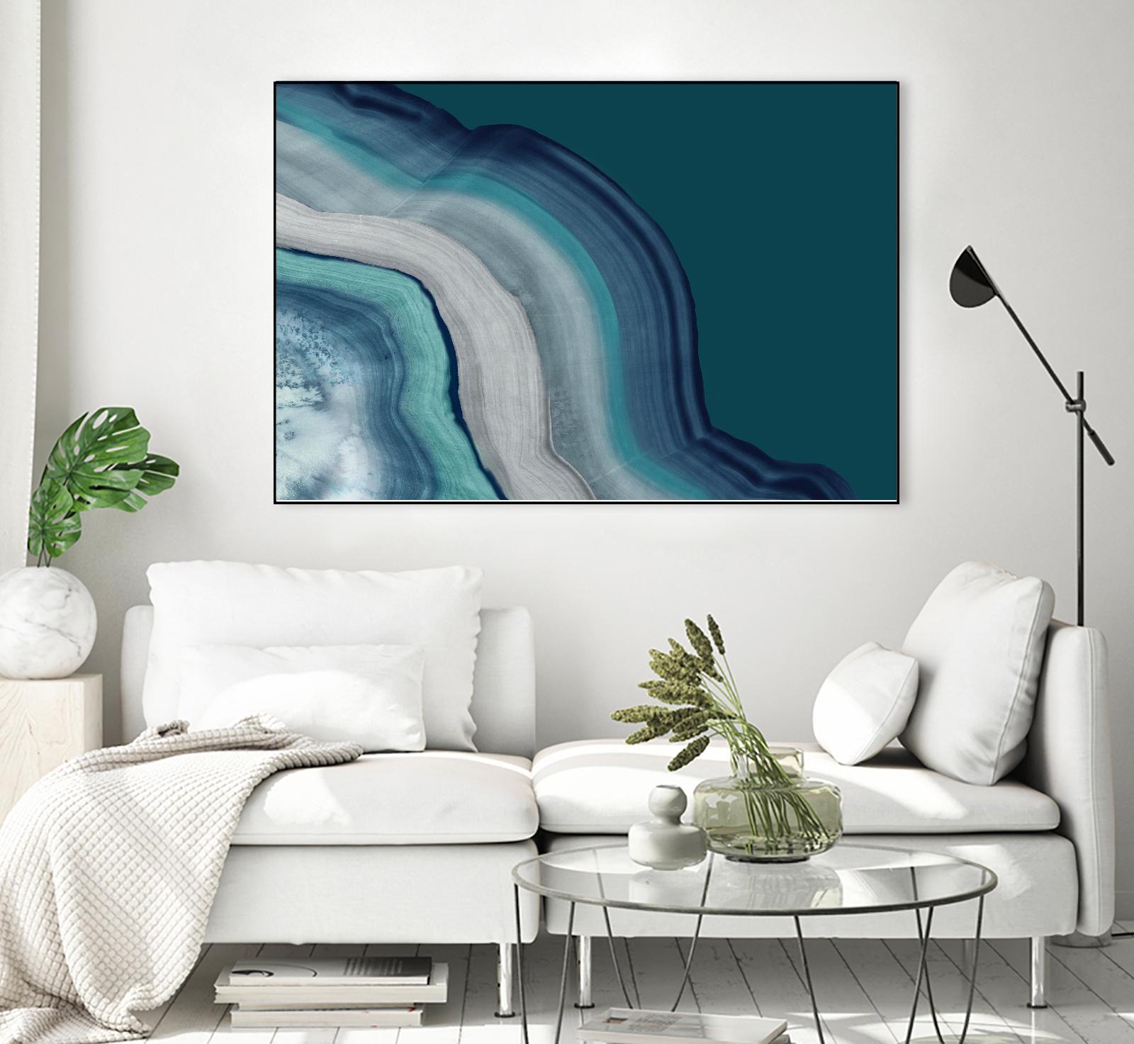 Natural Agate Deep Blue Sea Stone - Healing Crystal for Meditation, Jewelry Making & Home Decor | Perfect for Spiritual Gifts, Yoga Accessories & Feng Shui