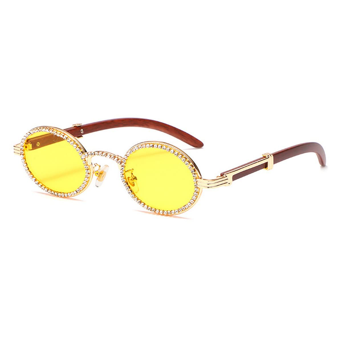 Vintage Pearl Diamond Punk Sunglasses for Women & Men - Small Round Rhinestone Sunglasses with Clear Lens & UV400 Protection - Perfect for Fashion, Parties, and Outdoor Activities