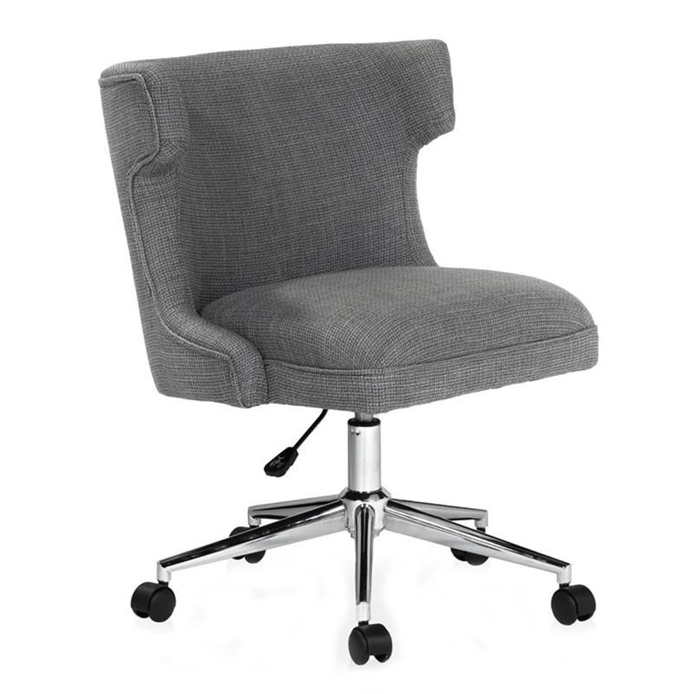 Furniture of America Nillicent Gray Fabric Wingback Office Chair - Ergonomic Executive Desk Chair for Home & Office Workspace