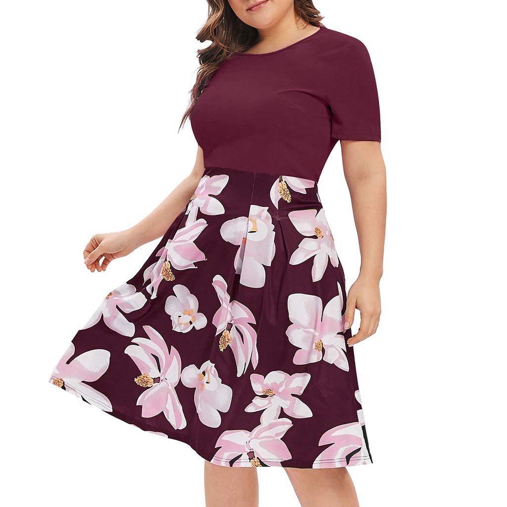 Sexy Floral Print Mini Cocktail Dress for Women - Plus Size A-Line Black Party Dress | Perfect for Evening Events, Night Out & Special Occasions
