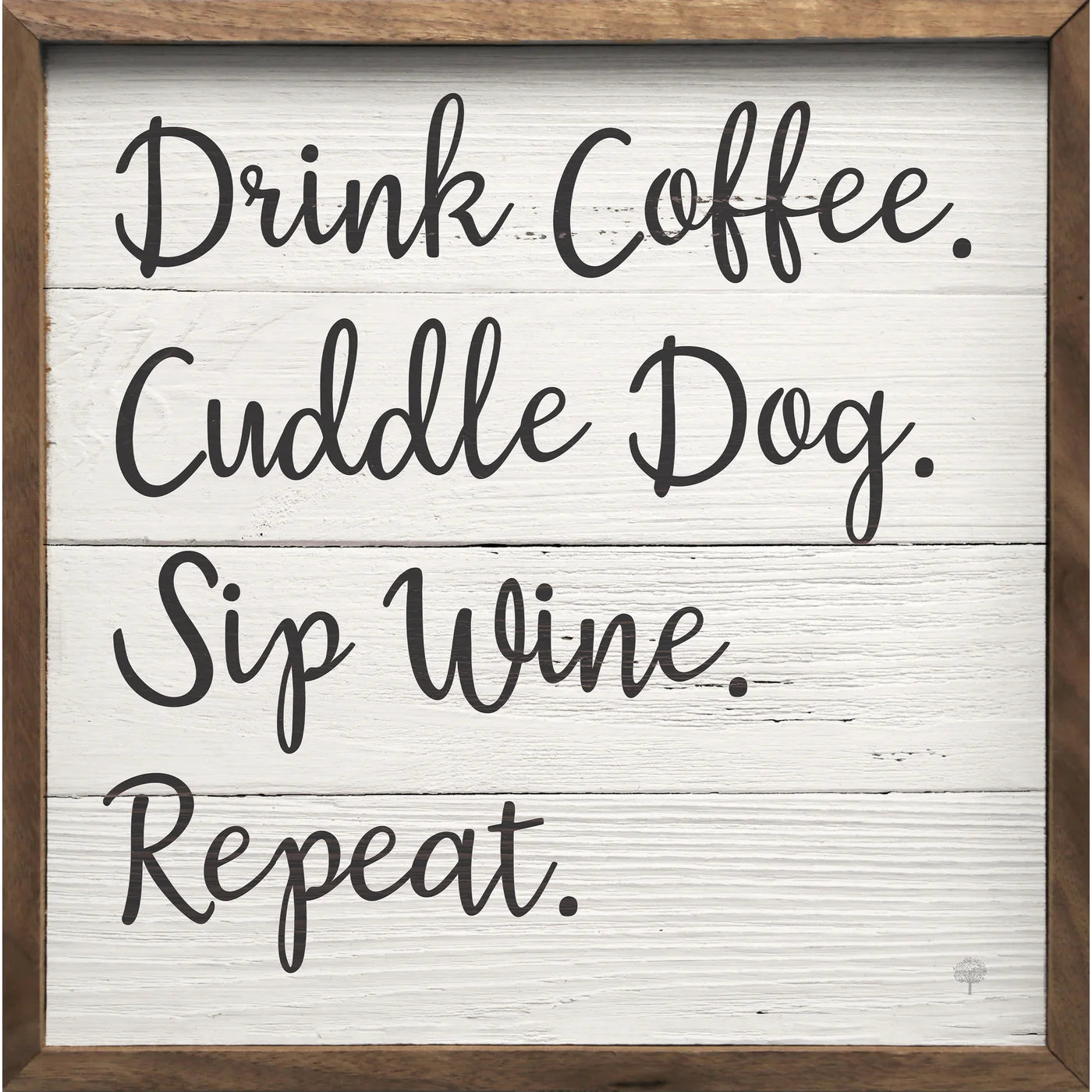 Cute Dog and Coffee Lovers Wood Framed Wall Art - Perfect for Living Room, Bedroom Decor & Gift for Pet Owners