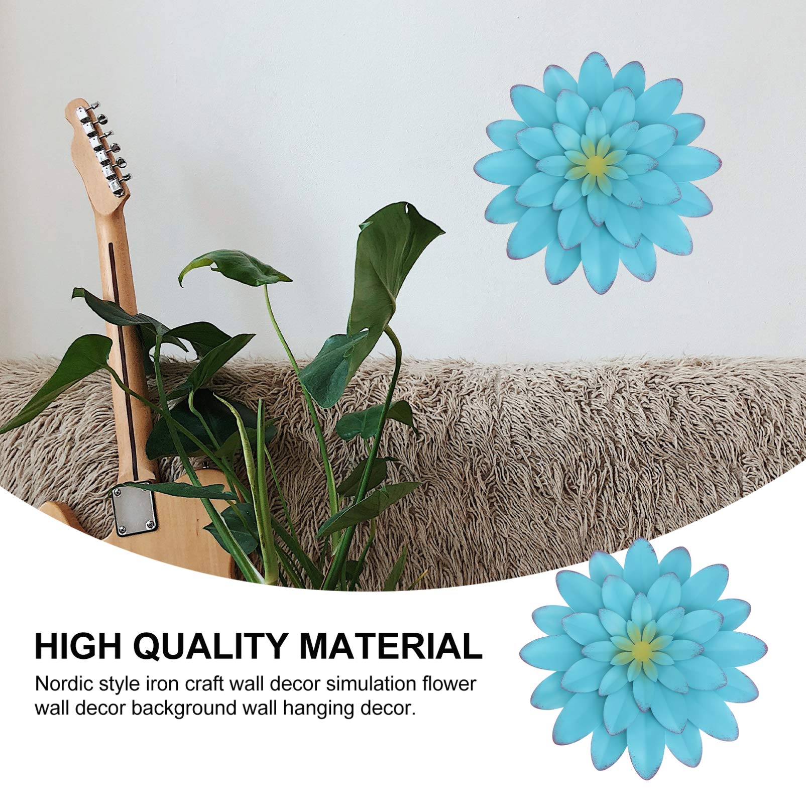 Yardwe Wrought Iron Flower Wall Hanging - Indoor Decor for Living Room