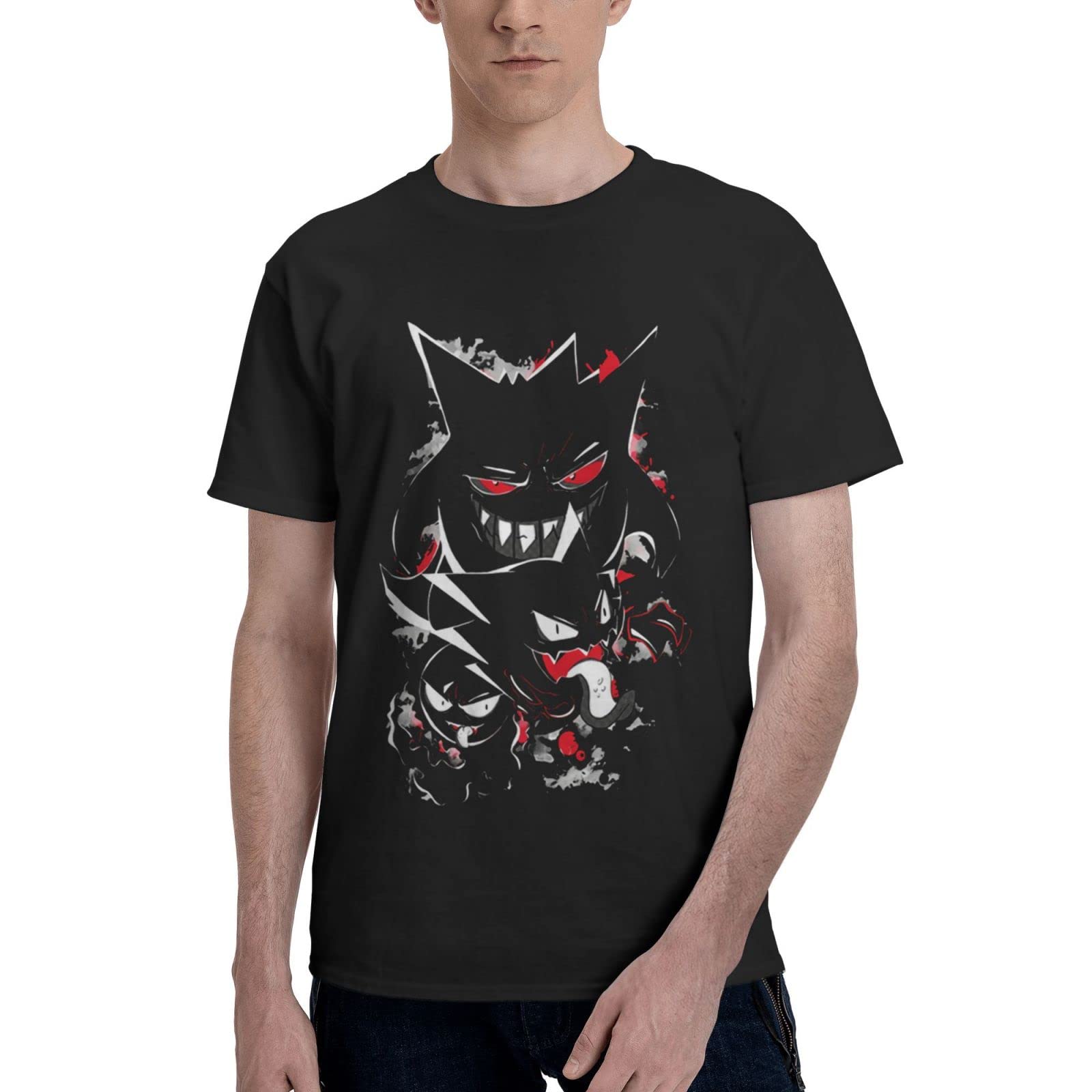 Anime Manga T-Shirt for Men - Summer Short Sleeve Graphic Tee - Black Casual Cotton Shirt - Perfect for Cosplay, Conventions & Everyday Wear