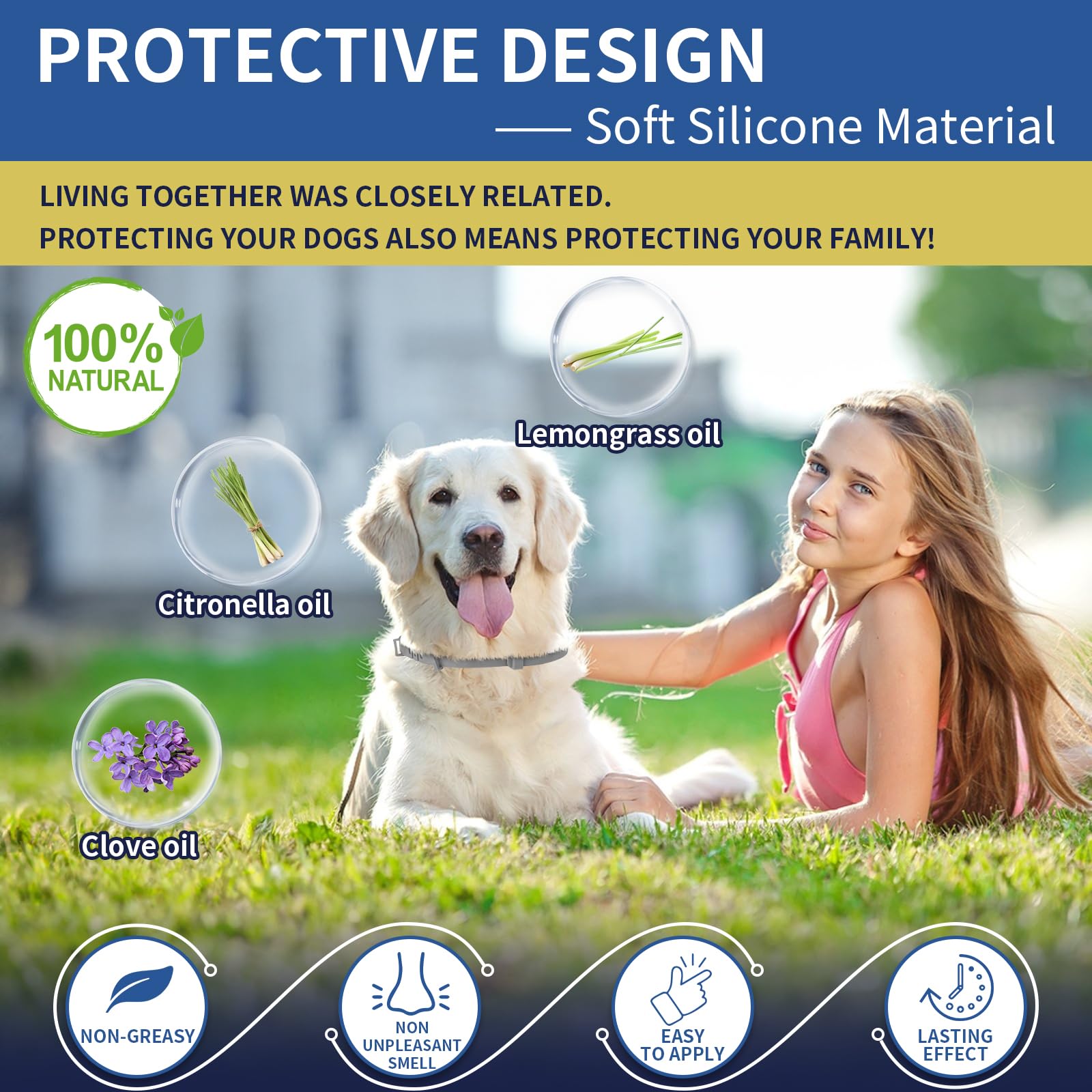 4 Pack Flea and Tick Collar for Dogs - 8 Month Protection, Adjustable & Waterproof Flea Collar for Dogs & Puppies, Flea & Tick Prevention Treatment (Pink, Black, Orange, Gray) - Perfect for Outdoor Adventures, Hiking, and Daily Walks