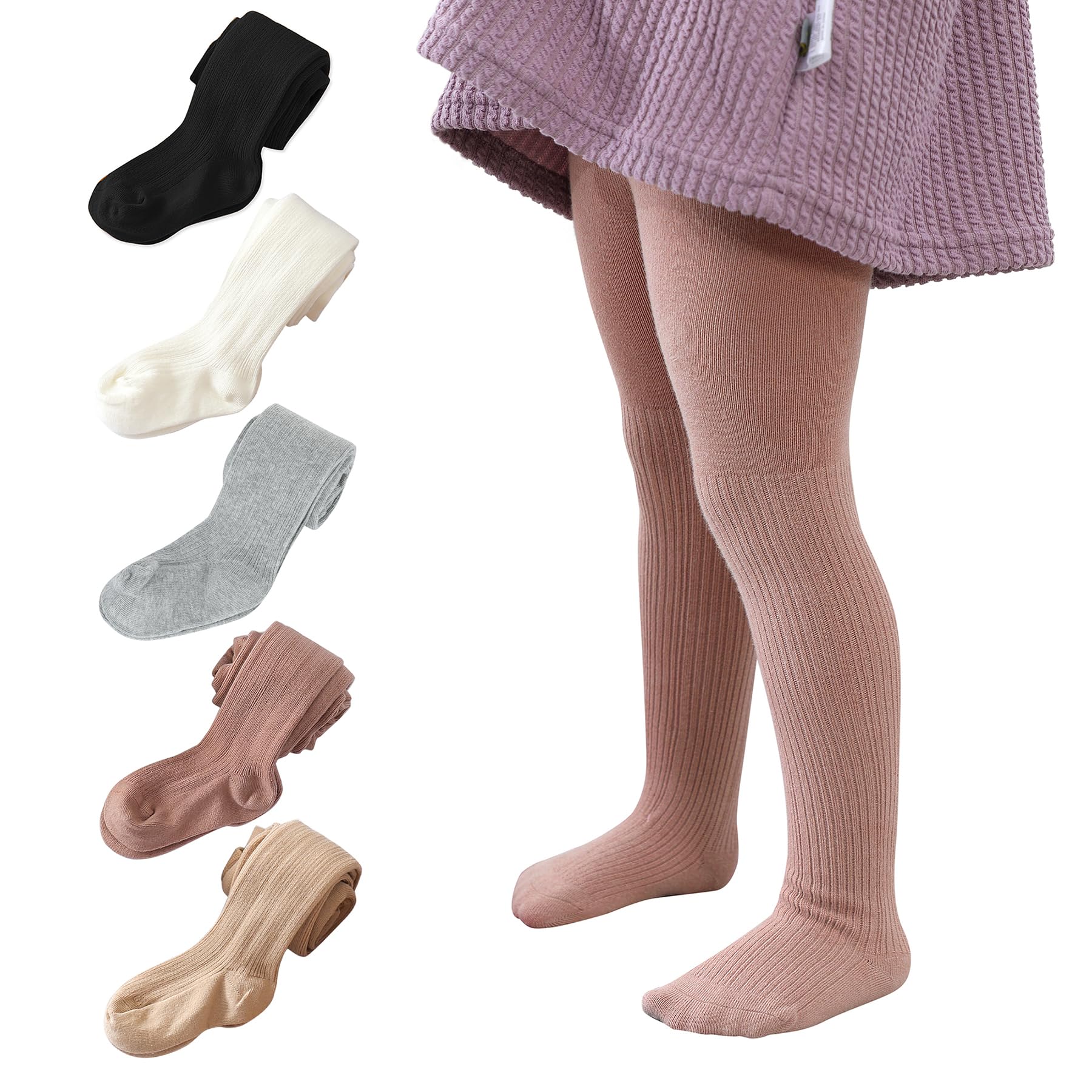 Zando Baby Girls Cotton Seamless Cable Knit Tights - Soft Leggings for Toddlers & Newborns | Perfect for Playtime, Daycare & Winter Outfits