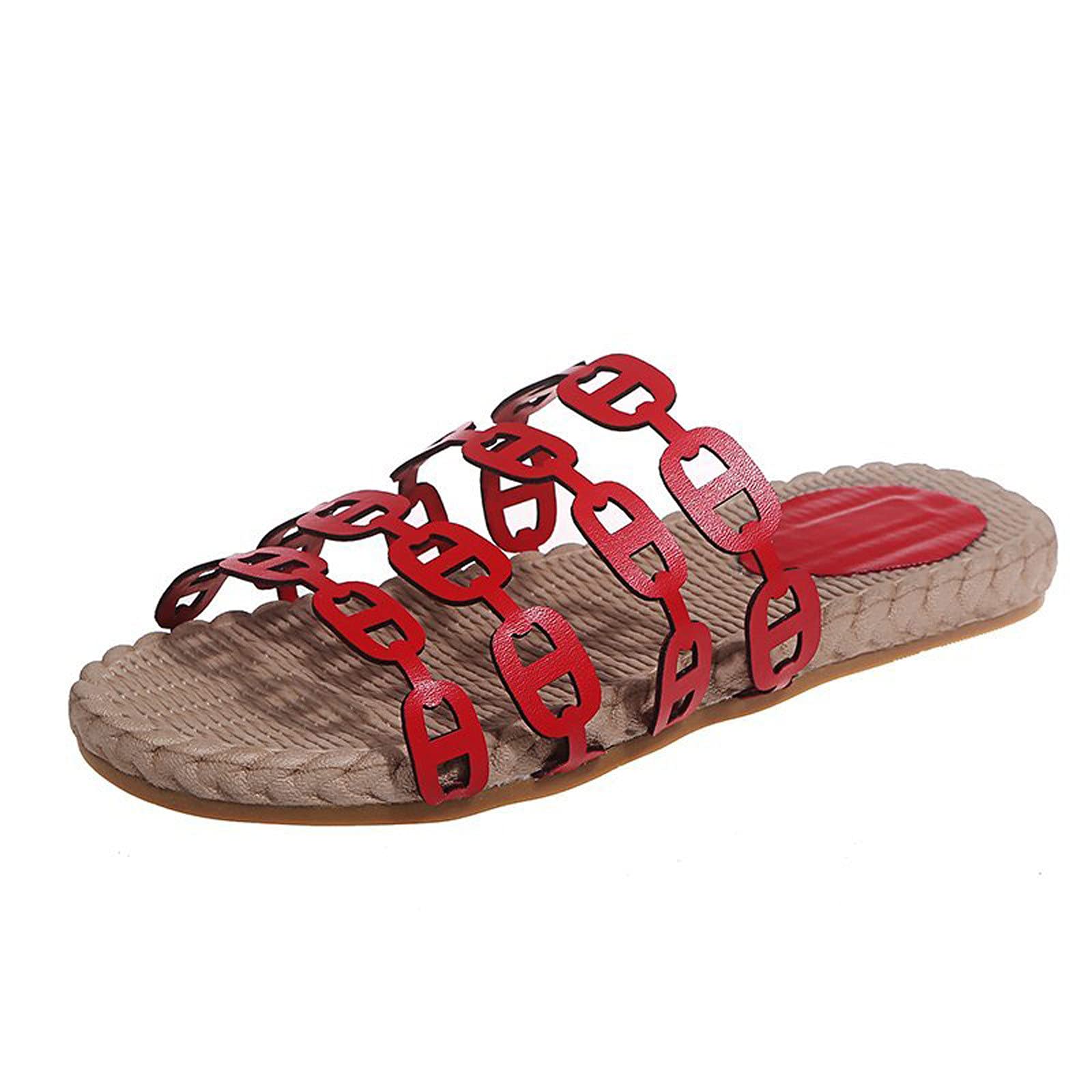 Women's Comfortable Cut-Out Vamp Open Toe Slide Sandals - Breathable Flip Flops & Casual Slippers for Beach, Pool, Home & Summer Outfits