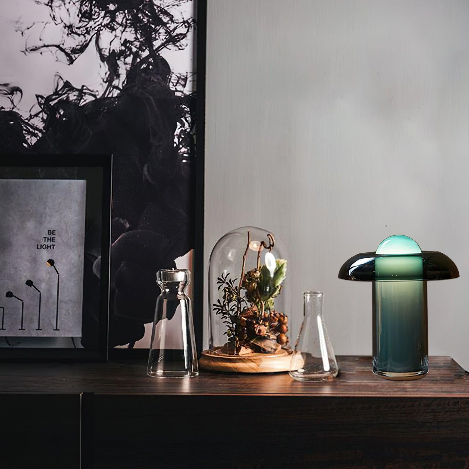 Modern Glass Mushroom Table Lamp - Elegant Bedside & Living Room Decor for Cozy Ambiance