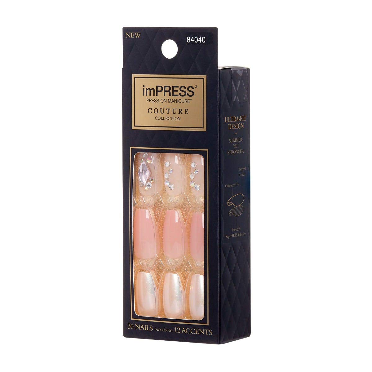 KISS imPRESS Press-on Manicure Couture Collection - Stunning False Nails for Women | Easy DIY Artificial Nails | Perfect for Parties, Weddings & Special Occasions