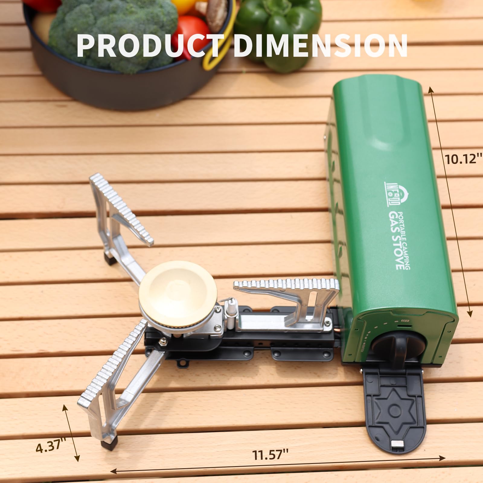 Portable Butane Camping Stove with Carrying Bag - Compact Folding Gas Stove for Outdoor Cooking, Backpacking, Hiking, RV Trips & Picnics | Perfect for Camping, Emergency Preparedness & Home Use (Green)